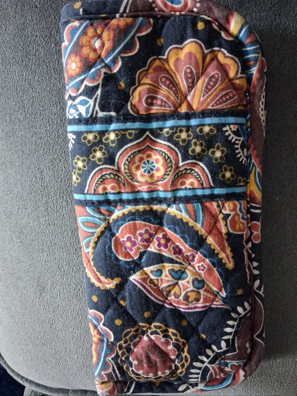 Vera Bradley Combo Beautiful Purple Quilted Cosmetic Case With Glasses Case